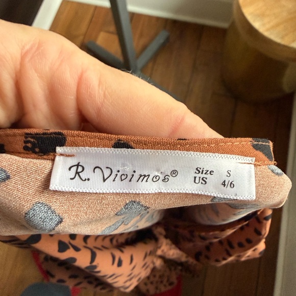 R. Vivimos Leopard Print Belted Wrap Midi Dress Sz: Small or 4/6 - Picture 7 of 8